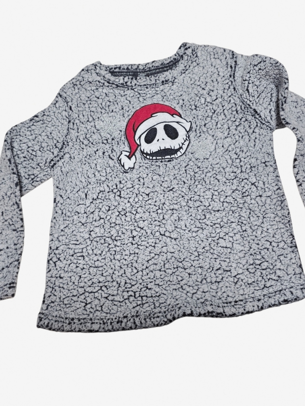 Nightmare Before Christmas Grey Sherpa Pullover Sleepwear Top Size Small